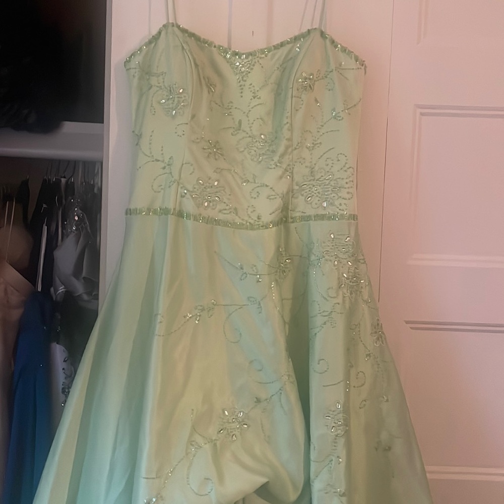 mint green beautiful gown worn once